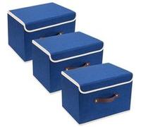 Vendos85 Set 3 boîtes de rangement - Bleu