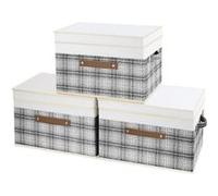Vendos85 Set de 3 boîtes de rangement - Noir