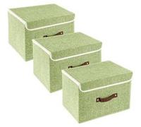 Vendos85 Set 3 boîtes de rangement pliables - Vert