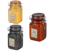 Set de 3 bougies parfumées pots en verre 6.5x6.5x12cm
