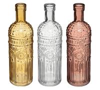 Set de 3 bouteilles ""Folk"" verre D6,8cm - Atmosphera createur d'interieur