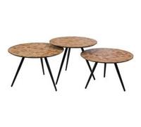 Set de 3 bouts de canapé bahia - Amadeus - Marron - Bois Marron G