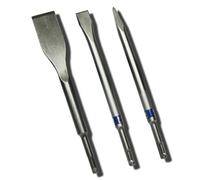Set de 3 burins BOSCH LongLife Pointu, Plat et Bêche - SDS-Plus - 2607019159