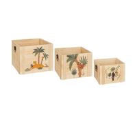 Atmosphera - Set de 3 cagettes Enfant Jungle - Bois