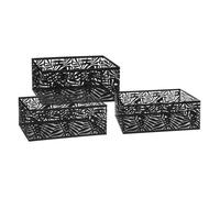 Set de 3 cagettes ""Pop"" métal ajouré noir - Atmosphera Créateur d'intérieur