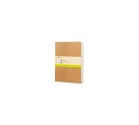 Set de 3 cahiers très grand format à pages blanches Kraft Marron