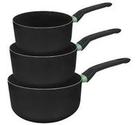 Set de 3 casseroles antiadhésives céramique 16, 18 et 20 cm Fackelmann Brandao Noir|Vert