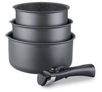 Set de 3 casseroles avec 1 poignée amovible Arthur Martin AM777GM Gris Mat Gris anthracite mat G