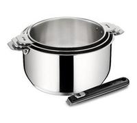 Casseroles - Lagostina - Set 3 pièces - Acier inoxydable - Poignée amovible - Compatible induction