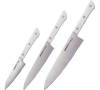 Set de 3 couteaux Samura-Harakiri, acier AUS-8, 10/15/20 cm, argent/blanc