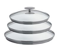 Set de 3 couvercles en verre - Platine