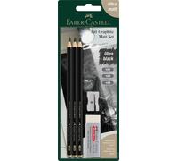 Set de 3 crayons Pitt Graphite Matt + 1 gomme dust-free et 1 taille-crayon métal