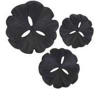 Set de 3 décorations murales fleurs noires - Amadeus - Or - Aluminium G