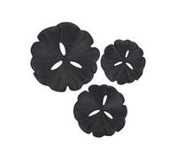 Set de 3 décorations murales fleurs noires - Amadeus - Or - Aluminium G