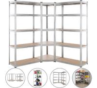 MONZANA® Set de 3 étagères charge lourde 5 niveaux Étagère métallique modulable 2625kg Étagère d'angle garage atelier