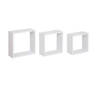 5five Étagères murales Cube Fixy – blanc, 3 tailles, fixation invisible – Lot de 3