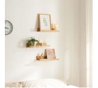 Set de 3 étagères murales Gildeskål bambou 40 x 13 x 7 cm naturel