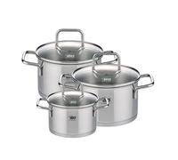 Set de 3 faitouts 12 cm 16 cm et 20 cm avec couvercles en verre Elo Citrin