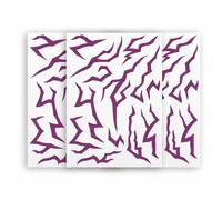 Set de 3 Format Tatouage Éphémère Violet Démon Effet Mat Non Brillant, Autocollant Fluorescent Lumineux avec Encre Réactive aux UV pour Cosplay Rave Festival Halloween