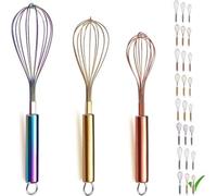 Set de 3 grattoirs en acier inoxydable, 20-30 cm, doré, rose, arc-en-ciel