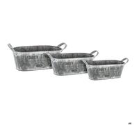 Atmosphera - Set de 3 jardinieres métal - Gris