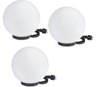 Set de 3 lampes boules Ø 30cm blanc E27 avec 3m de câble de raccordement prémonté