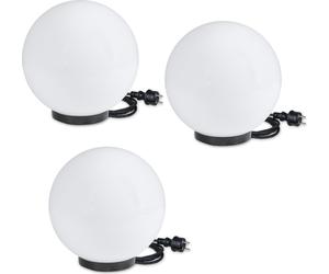 Set de 3 lampes boules Ø 30cm blanc E27 avec 3m de câble de raccordement prémonté