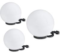 Set de 3 lampes boules 20/20/30cm blanc E27 in ble de raccordement de 3m prémonté
