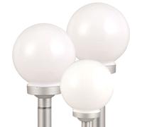 Set de 3 lampes solaires à LED pour l'extérieur Balcon Eclairage Jardin Deko Lampes enfichables Boules blanches 15 et 20 cm