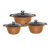 Cheffinger Set de 3 Marmites Aluminium Marron