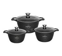 Cheffinger Set de 3 Marmites Aluminium Noir