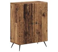 Set de 3 Meubles de Salle de Bain en Bois d'Ingénierie avec Étagère | Design moderne lignes épurées, finition bois vieilli, portes réversibles, fixation murale requise, entretien simple