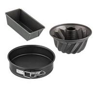 Zenker 9991850 Set de 3 moules à manqué spécial mini avec à cake, moule à kougelhopf, à charnière, Acier inoxydable, Noir, 15 x 5,5 x 8,5 cm, 18 cm, 16 cm