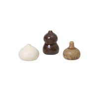 Ferm Living Vase Komo Mini lot de 3 Brown-white