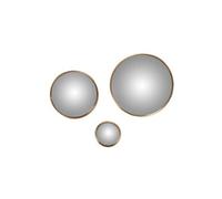 Amadeus - Set de 3 miroirs muraux ronds convexes dorés en métal