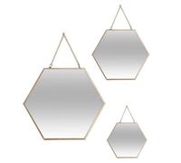 Atmosphera – Lot de 3 miroirs dorés – 20/25/30 cm