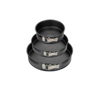 Zenker 9923450 Lot de 3 moules à charnière ronds, moule rond, moule à manqué, moules à gâteaux, moules à pâtisserie, moule a manqué, moule gateau rond, Acier, 20 cm 24 cm et 28 cm