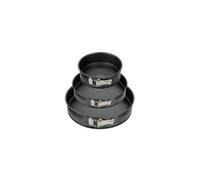 Zenker Lot de 3 moules à charnière ronds 9923450 – Acier Black Metallic 20/24/28 cm