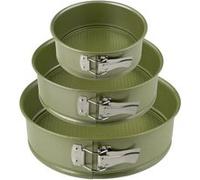 Zenker 9980950 Set 3 moules à manqué collection Green Vision, moule à manqué, moule à charnière, Moule rond vert éco-responsable anti-adhésif, ILAG, Cire de carnauba, Diamètres 20 cm + 24 cm + 26 cm
