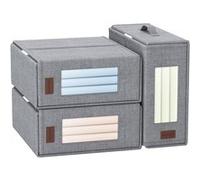 Vendos85 Set de 3 organiseurs de draps - Gris