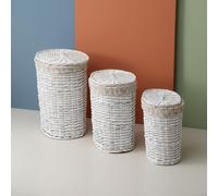 SET de 3 paniers à linge Collecteur de linge Coffre à linge Osier Rattan