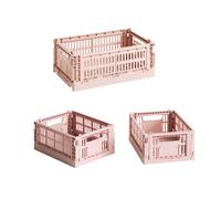 Set de 3 paniers Colour Crate recyclé S + Mini 2x LxWxH 17x13x8cm/ 1x LxWxH 26,5x17x10,5cm