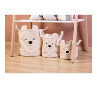 Childhome - Lot de 3 paniers de rangement Teddy écru