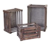 Mendler Set de 3 boîtes de rangement - Brun
