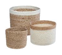 Set de 3 paniers ""Jackson"" en jute blanc D11/16/19cm - Atmosphera Créateur d'intérieur
