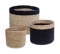 Set de 3 paniers jute noir D11/16/19cm - Atmosphera Créateur d'intérieur