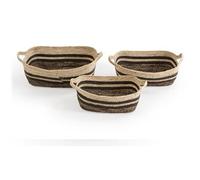 Set de 3 paniers Luar fibre naturelle et papier, marron/beige