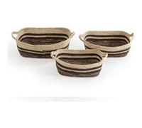 Set de 3 paniers Luar fibre naturelle et papier, marron/beige Marron G