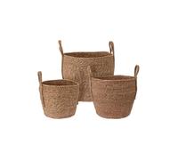 Set de 3 Paniers Ronds Tressés en Jonc de Mer