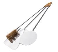 Set de 3 pelles à pizza en acier inox - Pour four à bois profond (100/110 cm) - Pour pizzas jusqu’à Ø33 cm - Enfournage, défournage et rotation